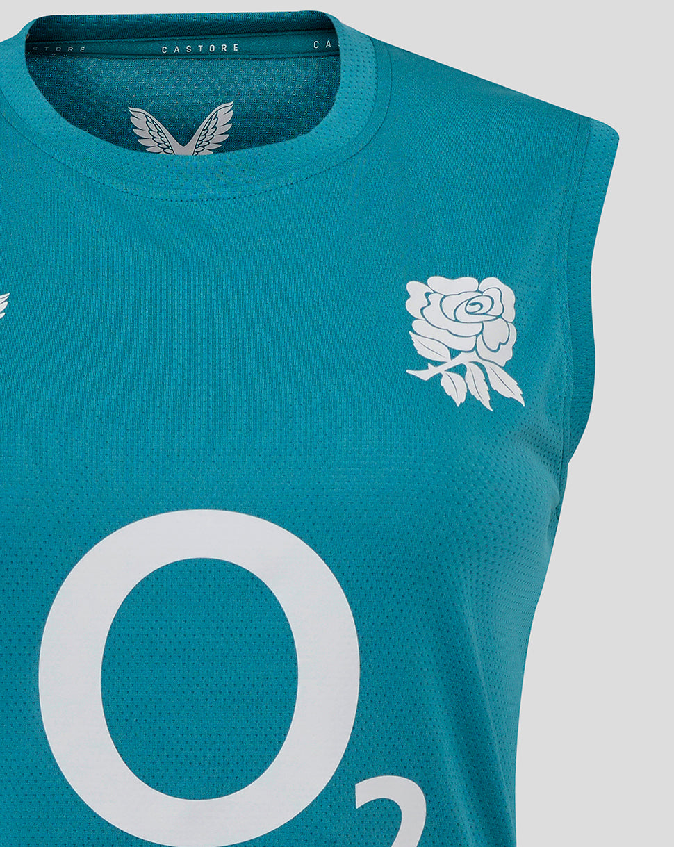 Women’s England Rugby 25/26 Performance Sleeveless T-Shirt – Storm Blue - Storm Blue