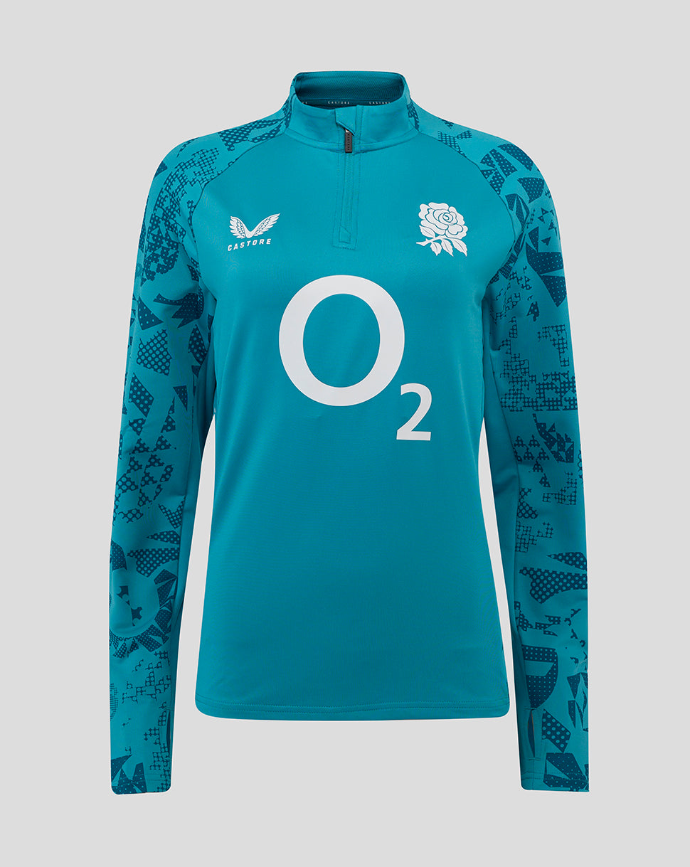 Women’s England Rugby 25/26 Performance Long Sleeve Midlayer Top – Storm Blue - Storm Blue