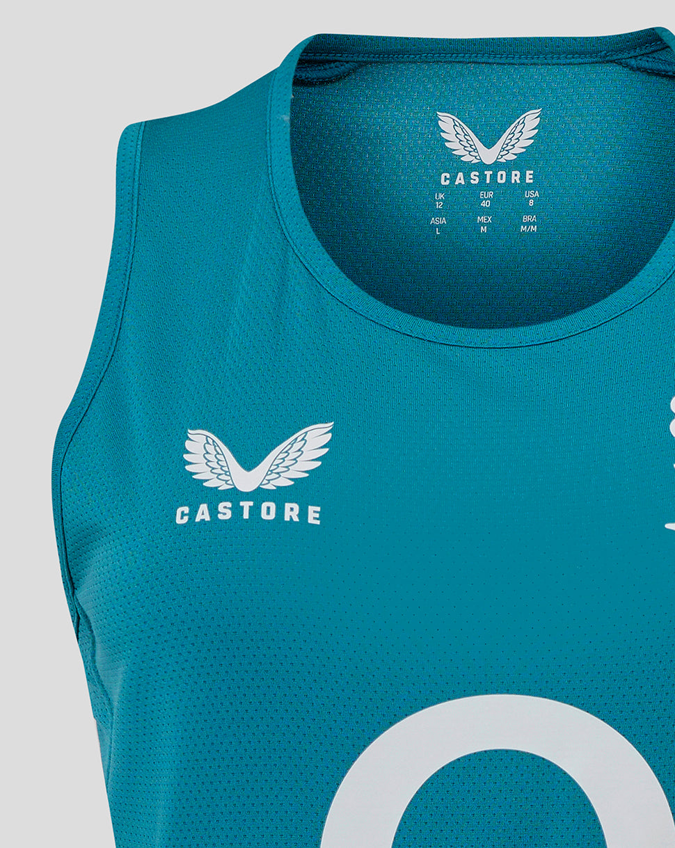 England Rugby Women’s 25/26 Performance Sleeveless Racer Back  – Storm Blue - Storm Blue