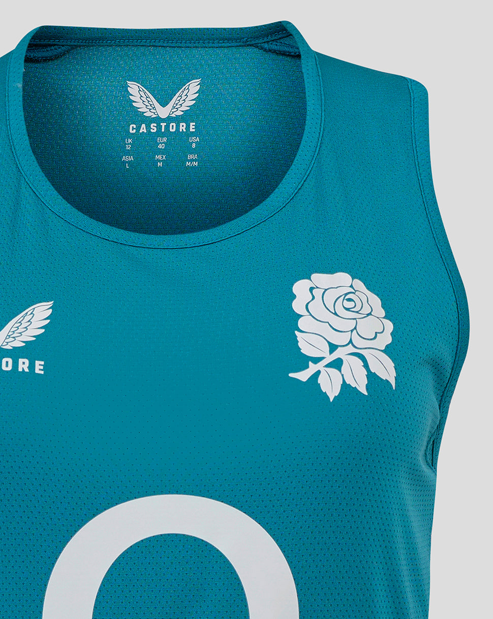 England Rugby Women’s 25/26 Performance Sleeveless Racer Back  – Storm Blue - Storm Blue