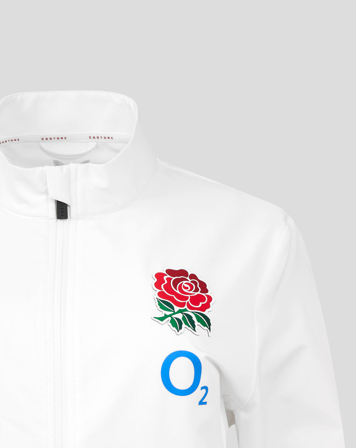 England Rugby Red Roses Long Sleeve Anthem Jacket O2 – Women's Fit - Brilliant White/Jester Red