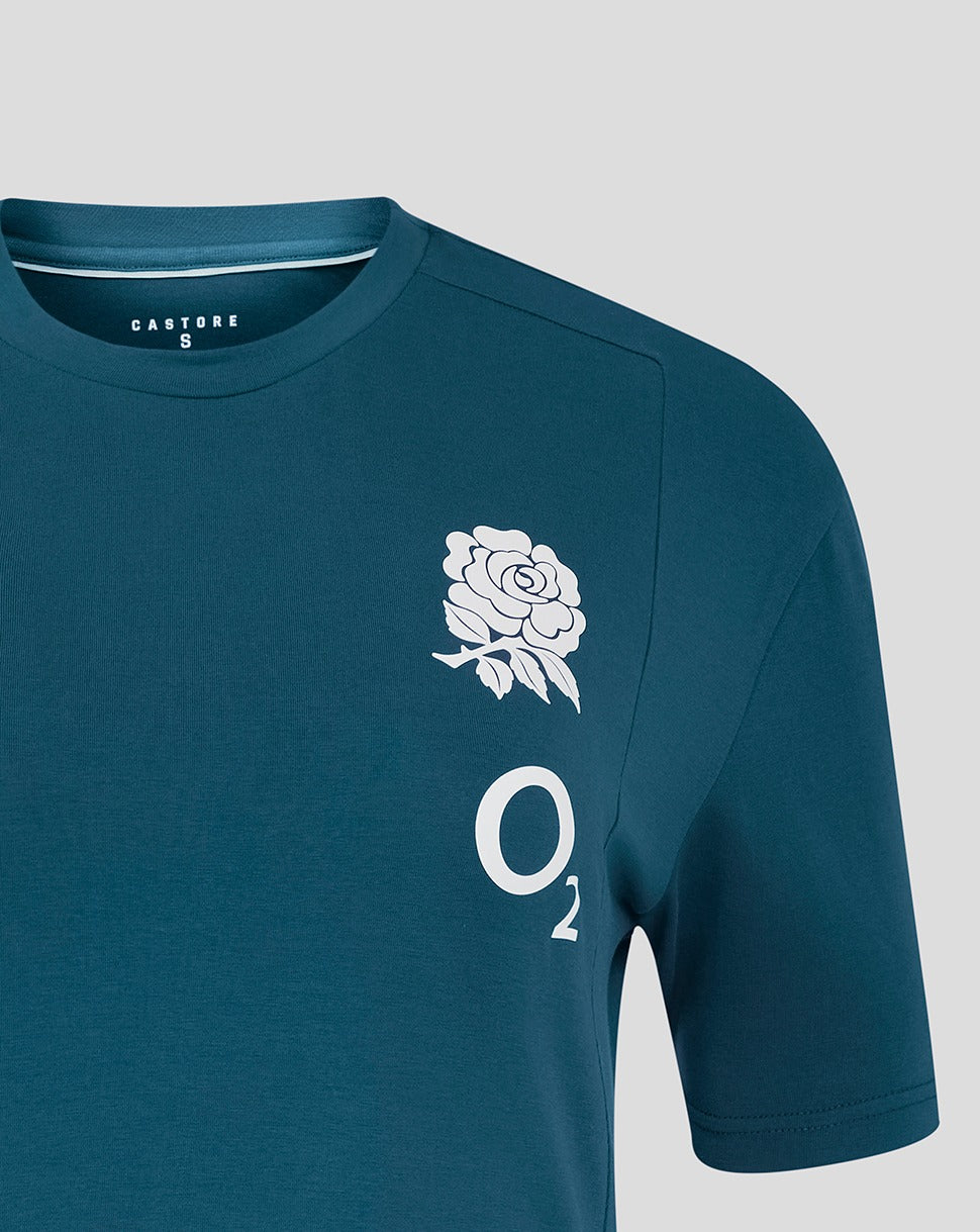 Women's England Rugby 25/26 Travel Short Sleeve Tee - Reflecting Pond - Reflecting Pond