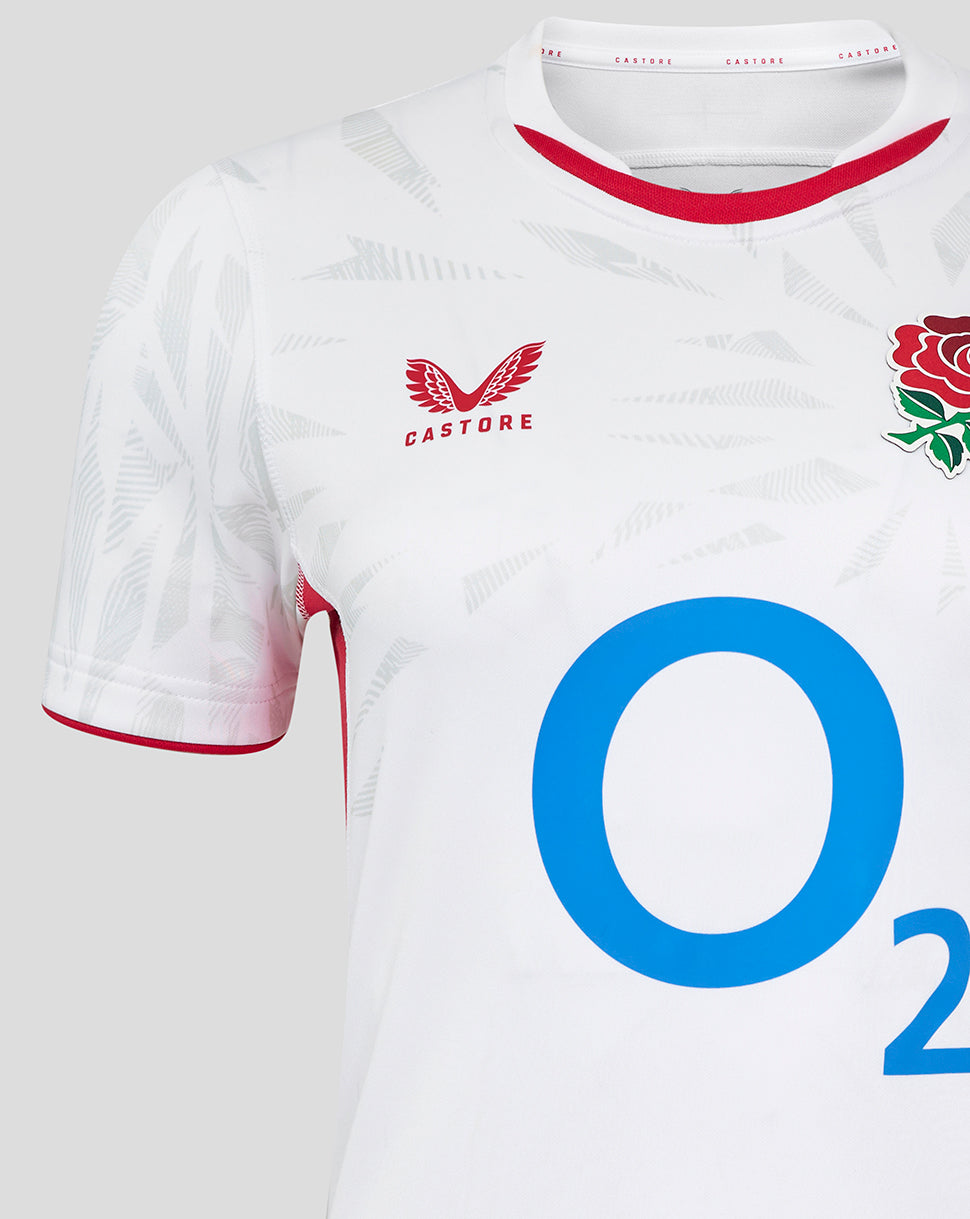 Women’s England Rugby Red Roses Home Short Sleeve Pro Shirt – Brilliant White - Brilliant White/Lipstick Red