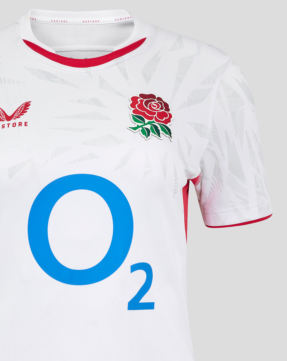 Women’s England Rugby Red Roses Home Short Sleeve Pro Shirt – Brilliant White - Brilliant White/Lipstick Red