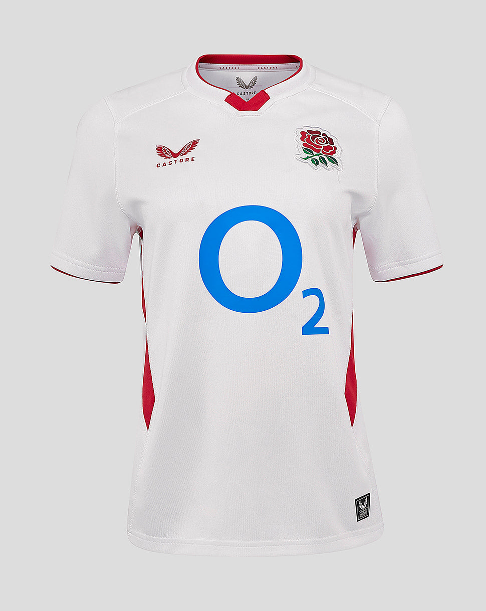 Women’s Fit England Rugby 25/26 Home Short Sleeve Shirt – Brilliant White