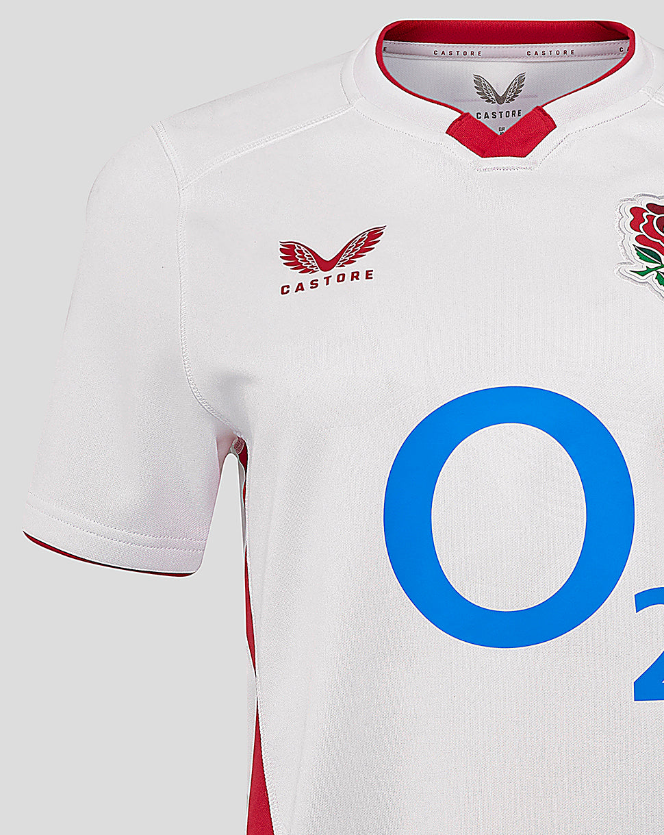 Women’s Fit England Rugby 25/26 Home Short Sleeve Shirt – Brilliant White