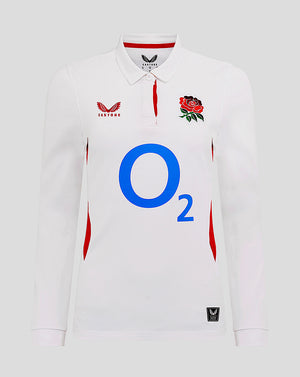 Women’s England Rugby 25/26 Home Classic Long Sleeve Shirt – Brilliant White