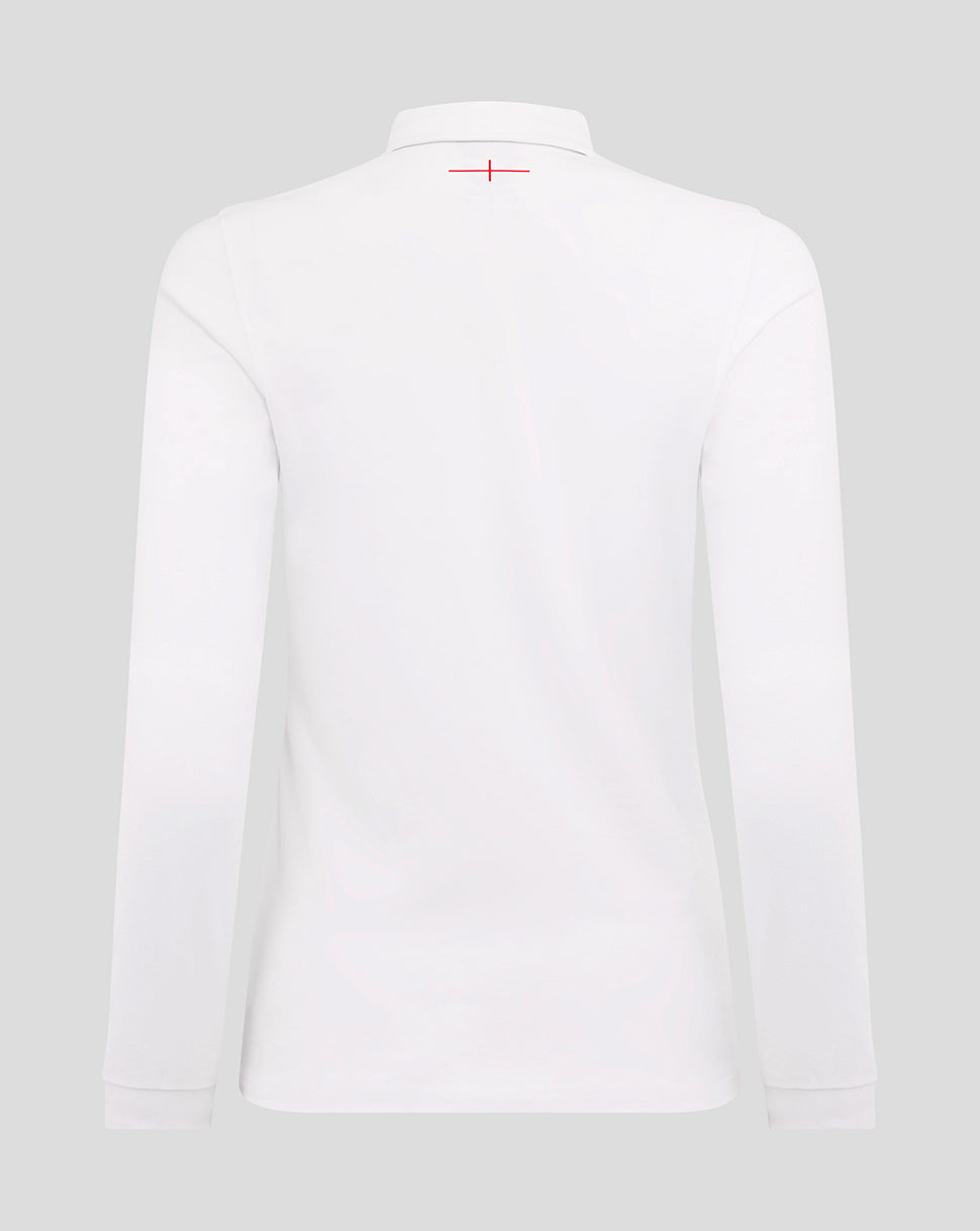 Women’s England Rugby 25/26 Home Classic Long Sleeve Shirt – Brilliant White - Brilliant White/Lipstick Red