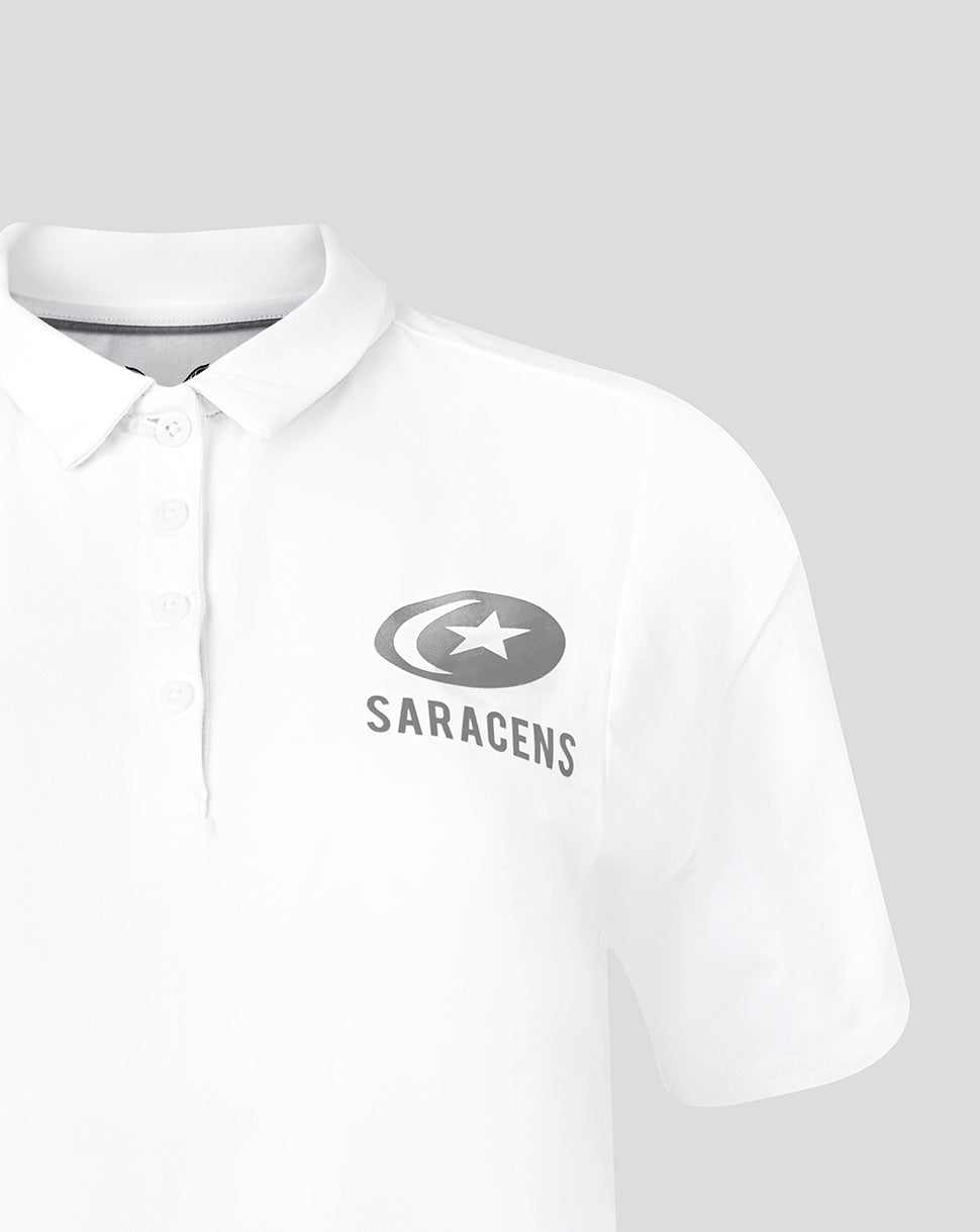Saracens Women's 25/26 Travel Short Sleeve Polo - White