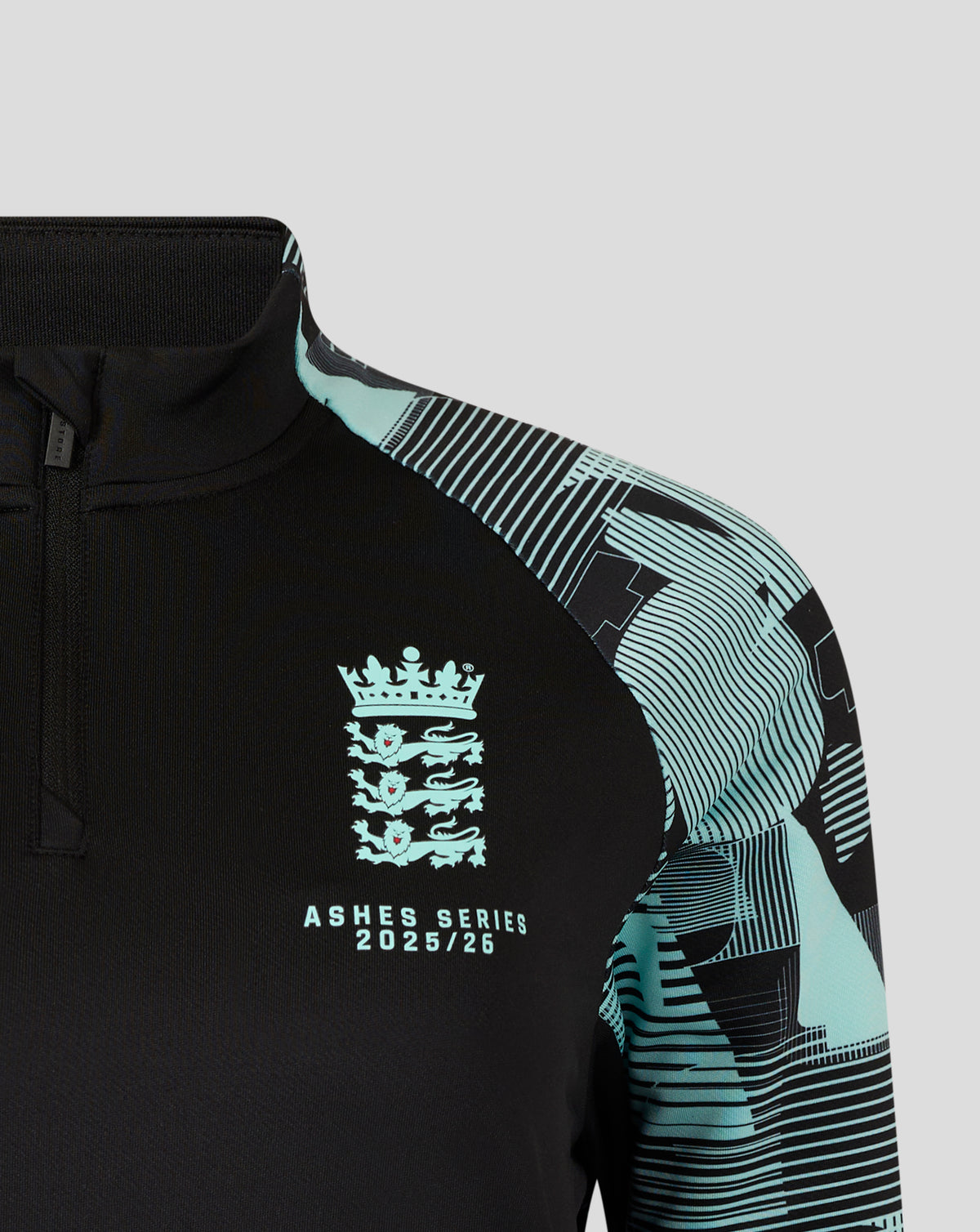 England Cricket Ashes Women's 25/26 Pro Quarter Zip Training Top - Caviar/Aqua Splash