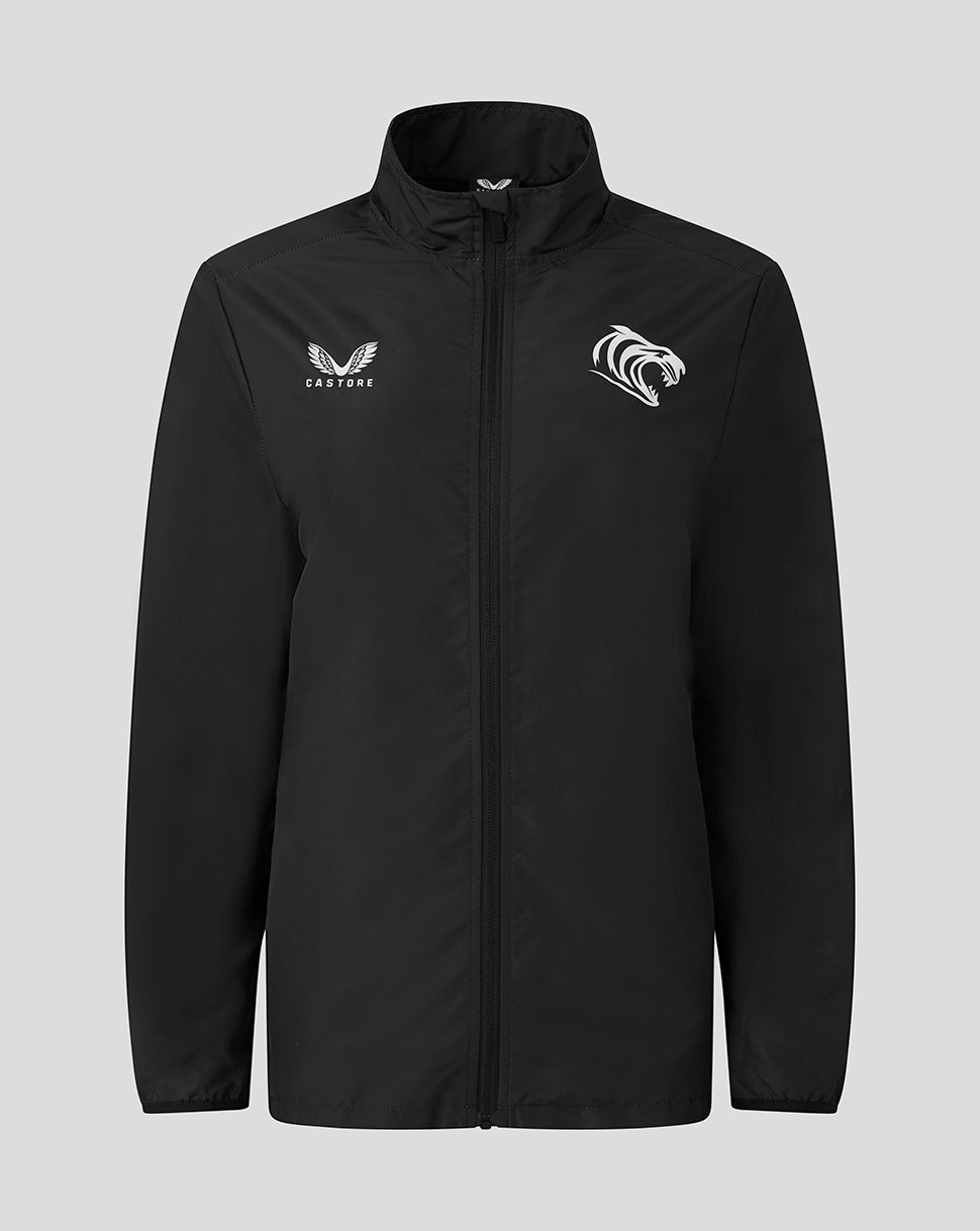 Leicester Tigers Women's 25/26 Woven Pre Match Jacket - Black - Black