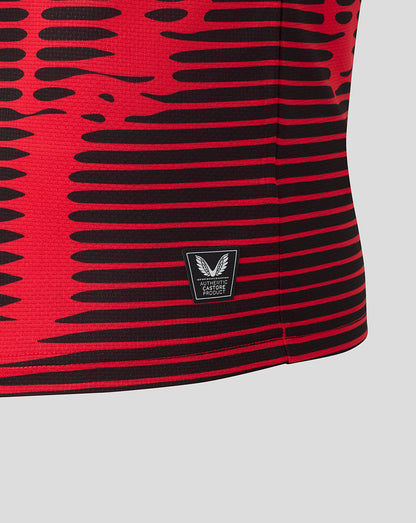 Red Athletic Club fourth shirt featuring a black stripe pattern and an Authentic Castore Product badge.