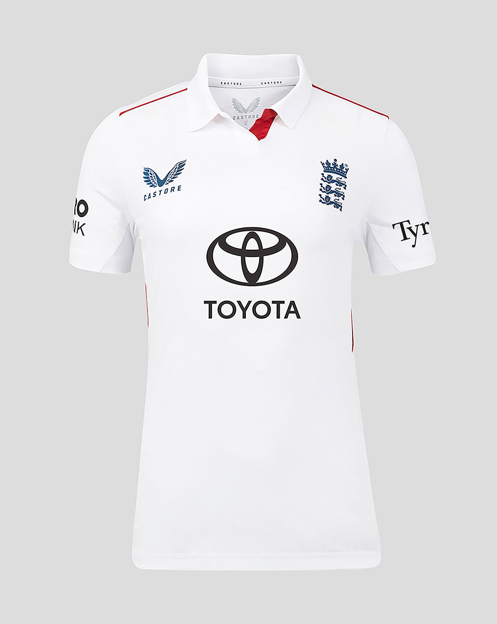 White sports jersey with Toyota logo on a gray background