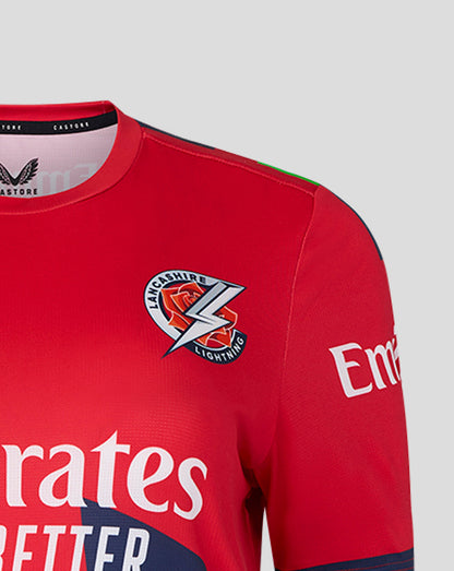 Lancashire Cricket Women's 26/27 T20 Short Sleeve Jersey - Red