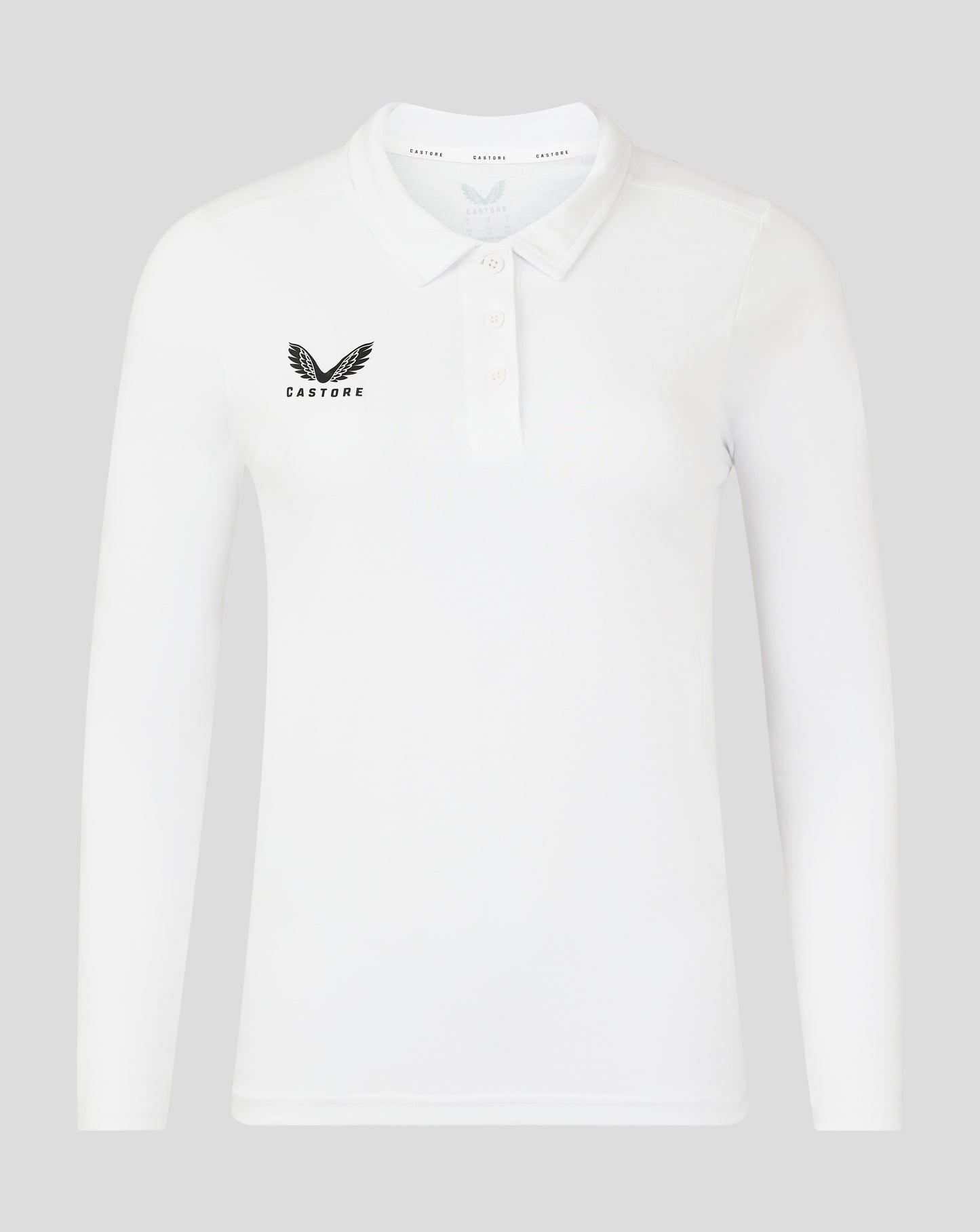 Womens Long Sleeve Cotton Leisure Polo - Brilliant White