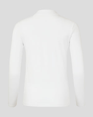 Womens Long Sleeve Cotton Leisure Polo - Brilliant White