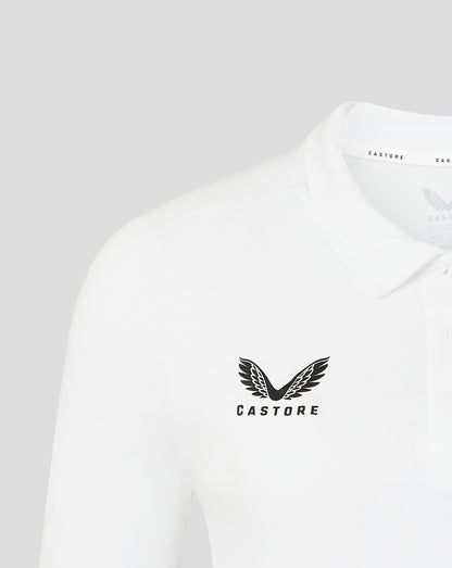 Womens Long Sleeve Cotton Leisure Polo - Brilliant White