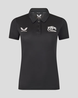 Leicester Tigers Women's 25/26 Short Sleeve Training Polo - Caviar