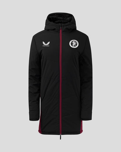 Womens Aston Villa FC Staff Long Bench Jacket - Caviar / Rhododendron