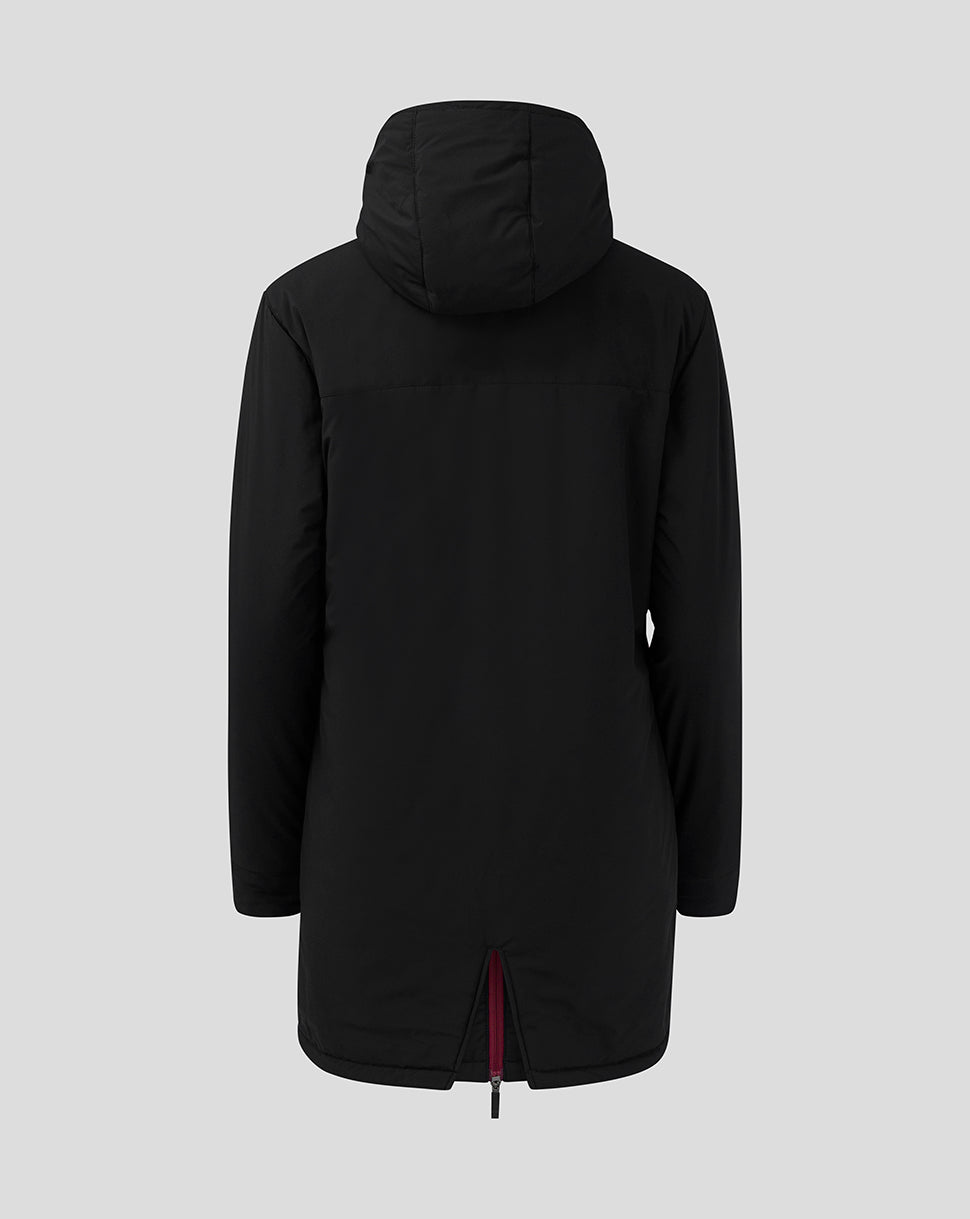 Womens Aston Villa FC Staff Long Bench Jacket - Caviar / Rhododendron