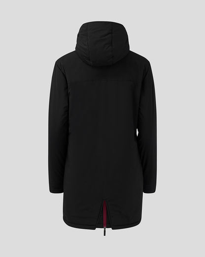 Womens Aston Villa FC Staff Long Bench Jacket - Caviar / Rhododendron