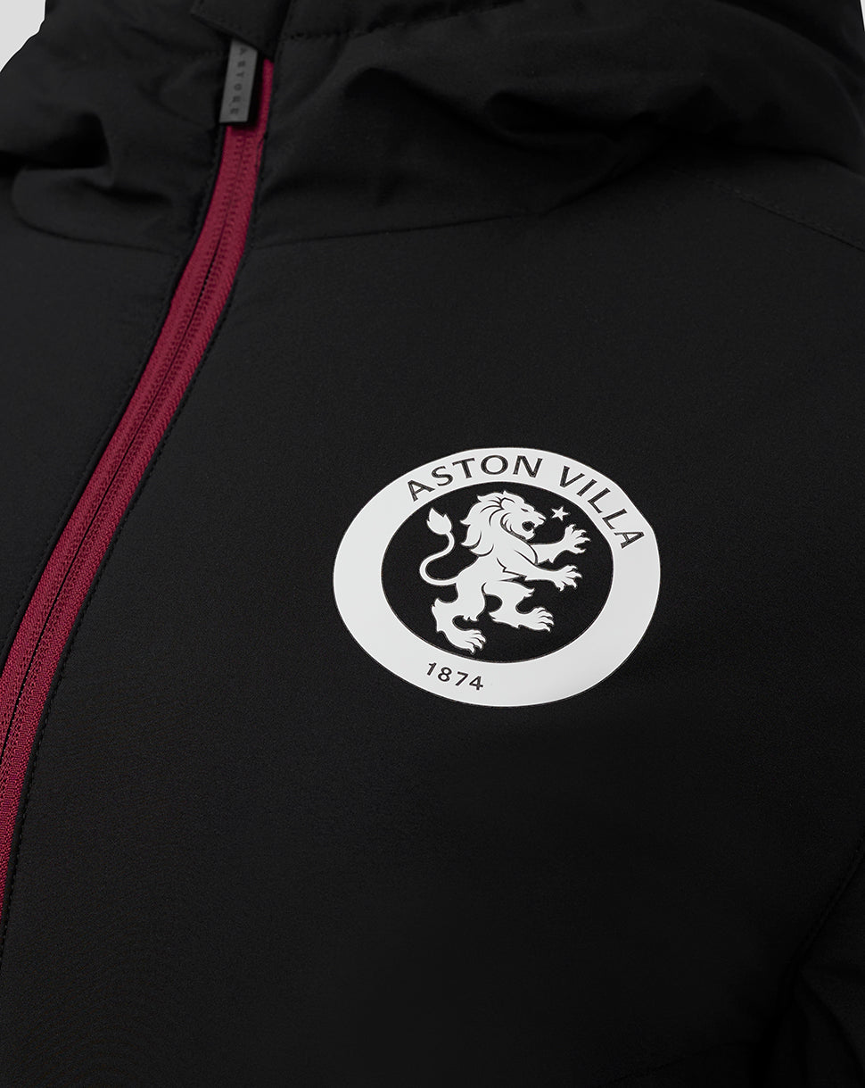 Castore Aston Villa ブラック　バーガンディ　アウター　M Womens Aston Villa FC Staff Long Bench Jacket - Caviar