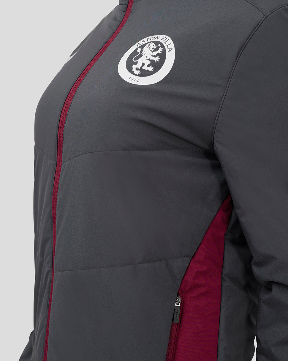 Womens Aston Villa FC Coaches Bench Jacket - Ebony / Rhododendron - Ebony/Rhododendron