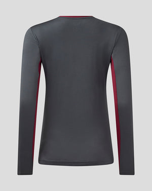 Womens Aston Villa FC Coaches Training General Long Sleeve Tee - Ebony / Rhododendron