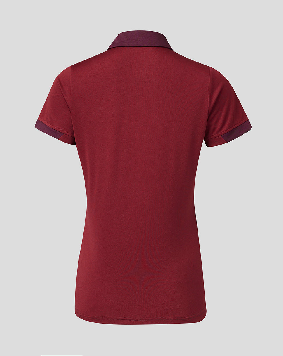 Scarlets Womens 23/24 Short Sleeve Travel Polo - Burgundy
