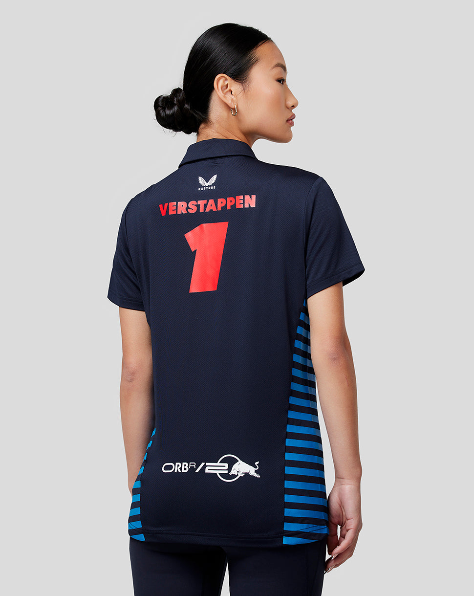 Oracle Red Bull Racing Women's Official Teamline Max Verstappen Short Sleeve Polo Shirt - Night Sky