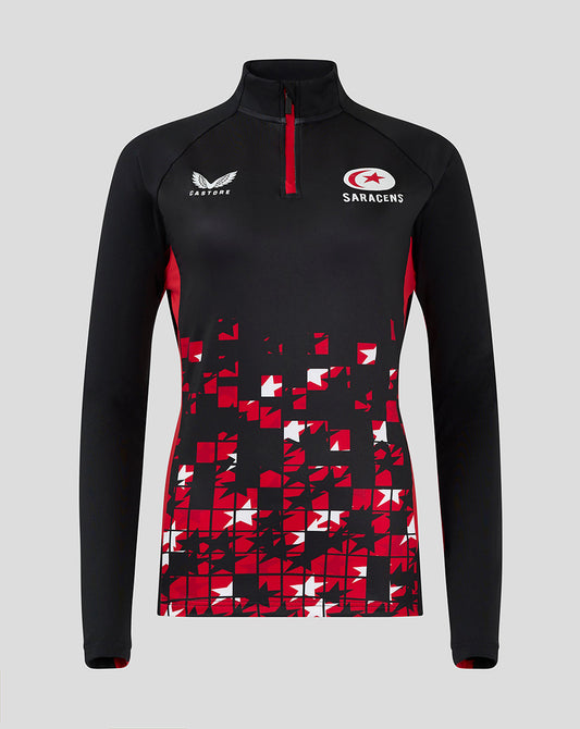 Saracens Women's 24/25 Matchday 1/4 Zip - Black/Red