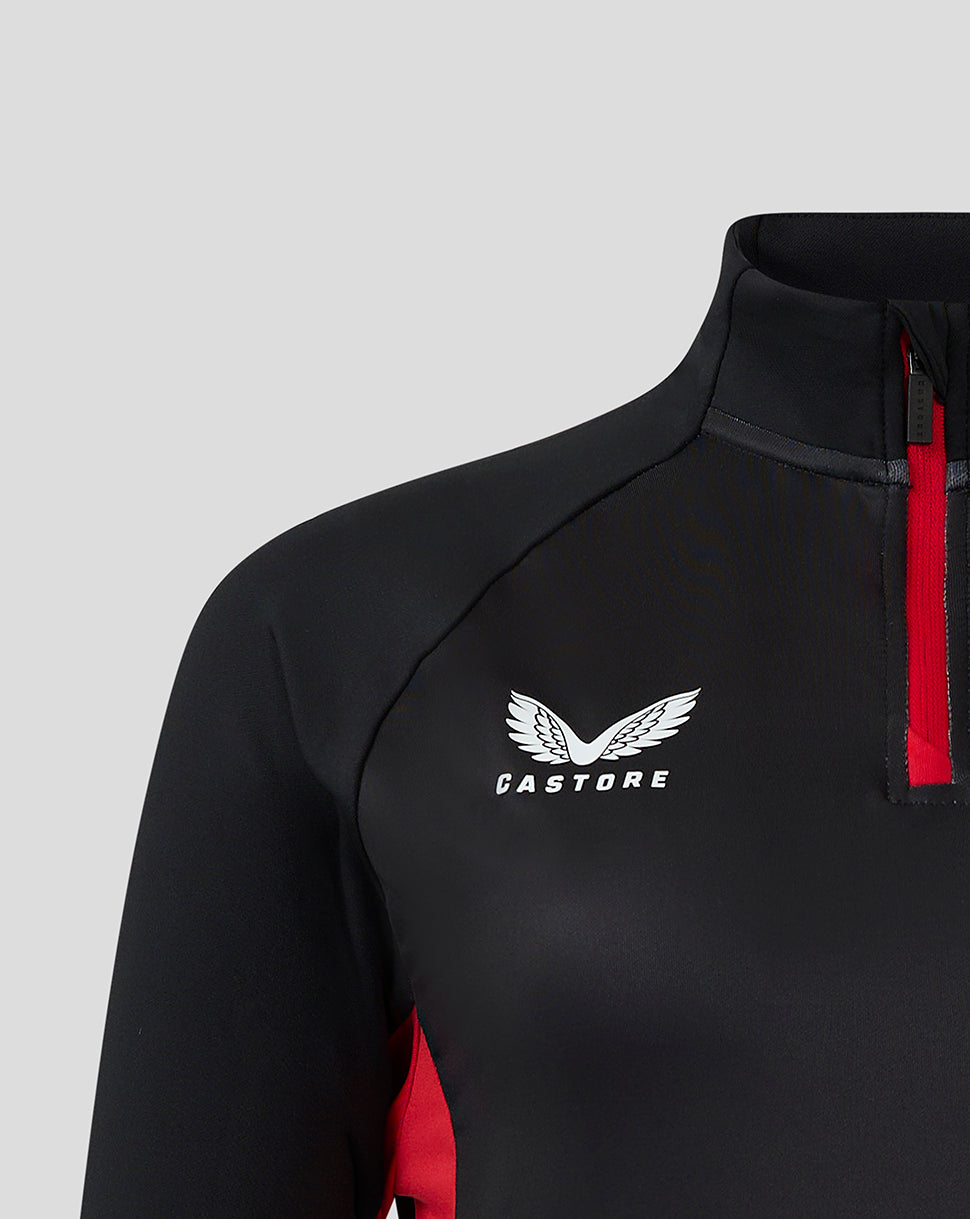 Saracens Women's 24/25 Matchday 1/4 Zip - Black/Red - Black/Red