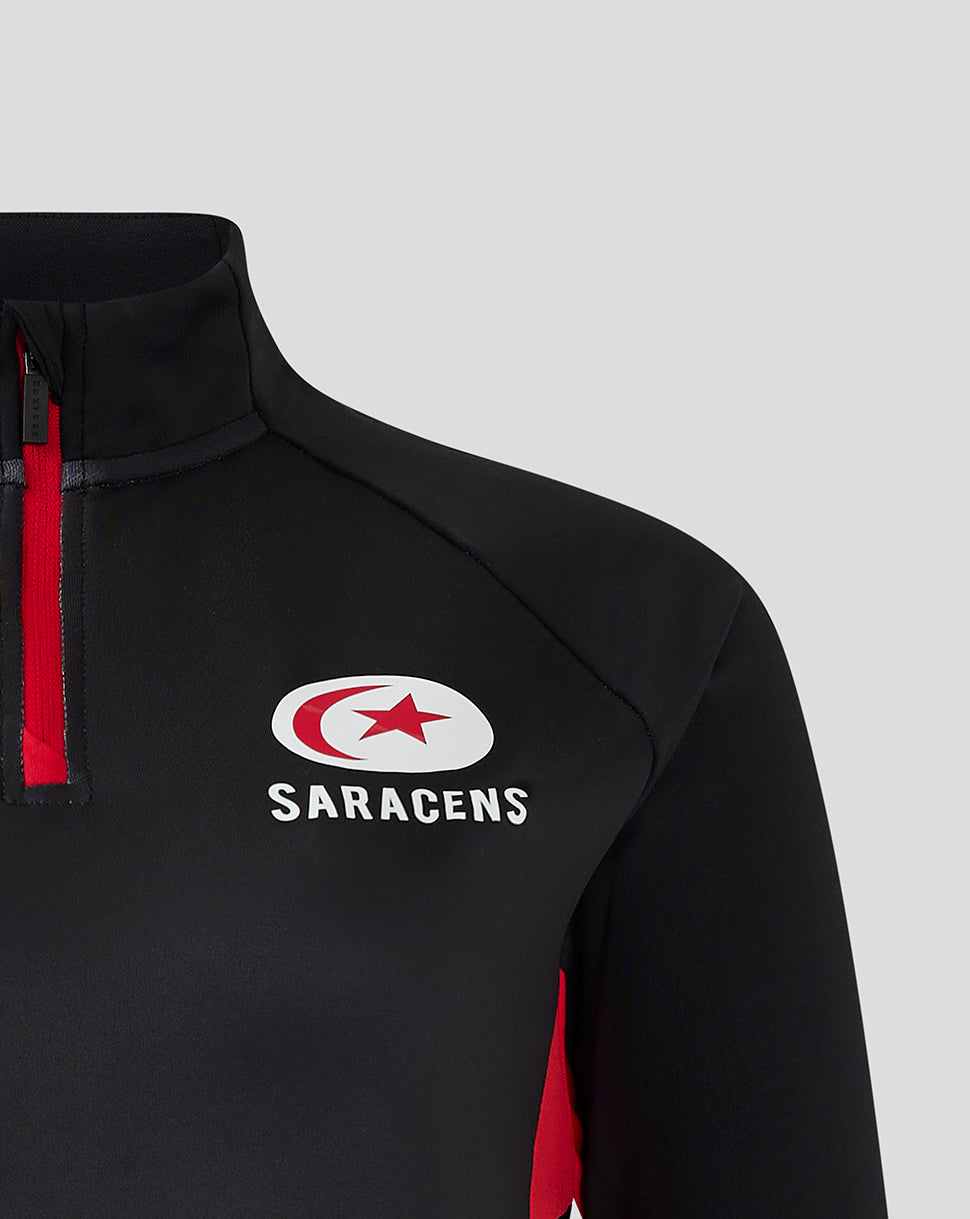 Saracens Women's 24/25 Matchday 1/4 Zip - Black/Red - Black/Red