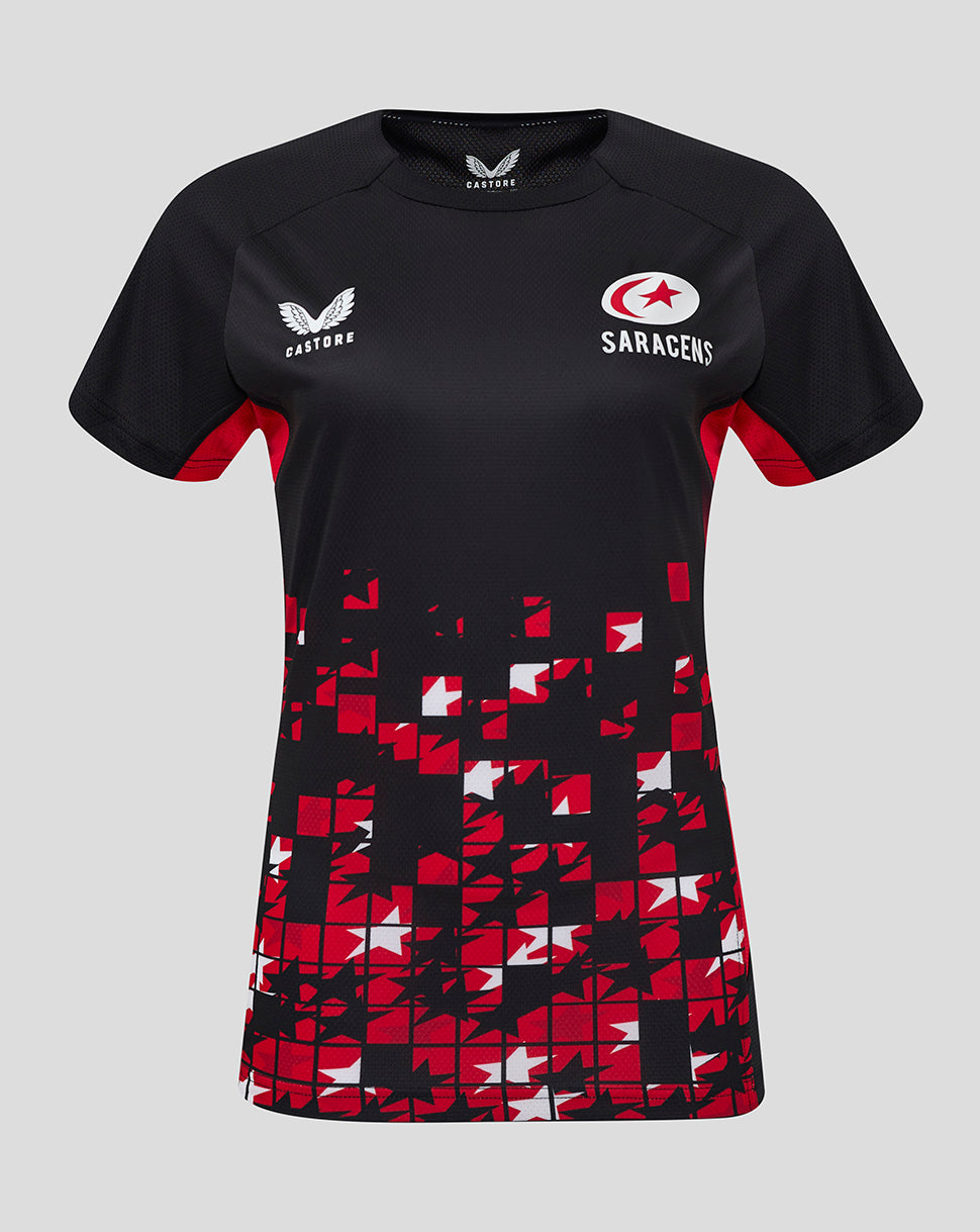 Saracens Women's 24/25 Matchday Tee - Black/Red - Black/Red