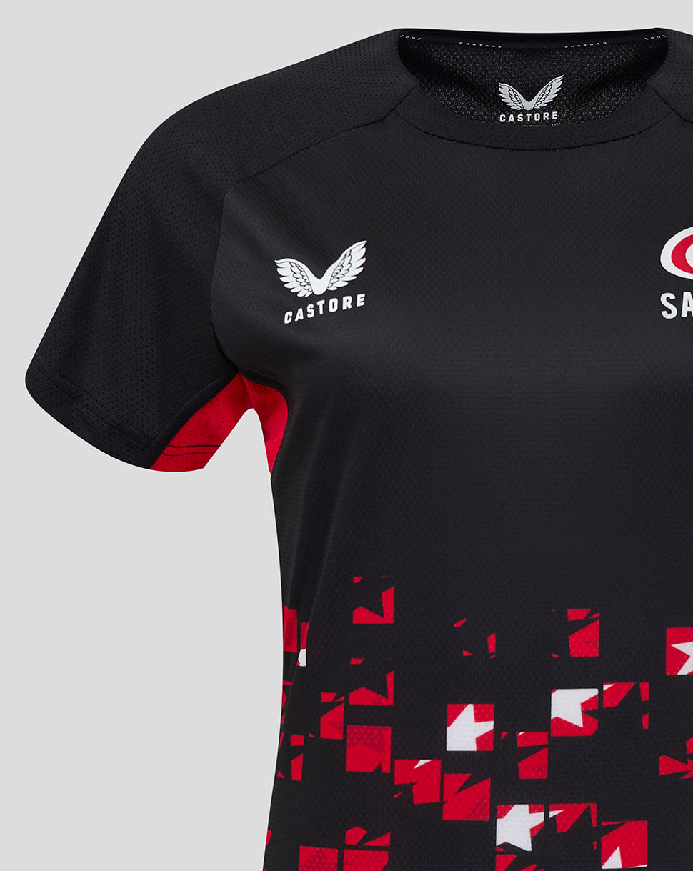 Saracens Women's 24/25 Matchday Tee - Black/Red - Black/Red