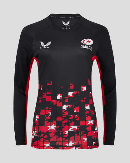 Saracens Women's 24/25 Matchday Long Sleeve Tee - Black/Red