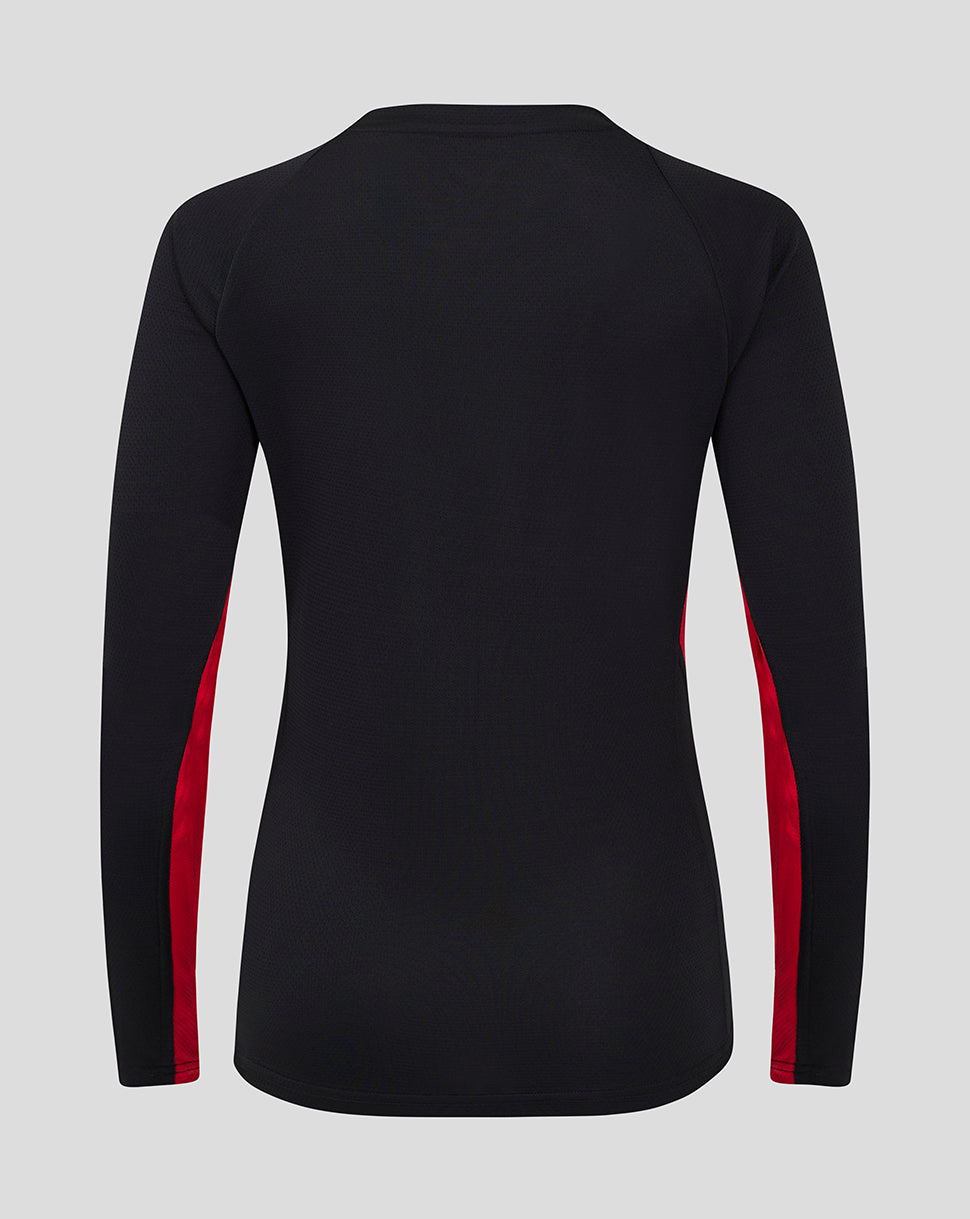 Saracens Women's 24/25 Matchday Long Sleeve Tee - Black/Red - Black/Red