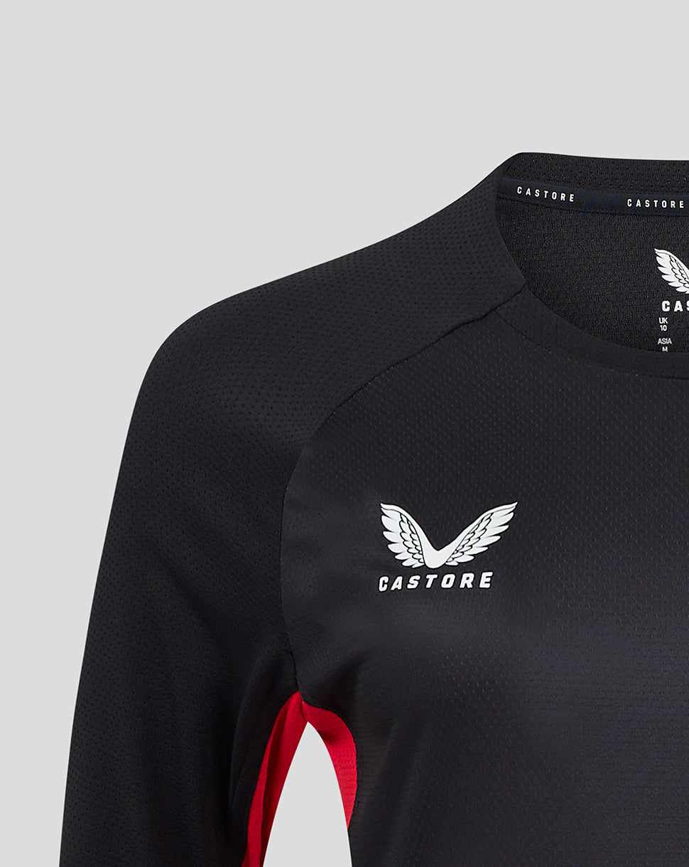 Saracens Women's 24/25 Matchday Long Sleeve Tee - Black/Red - Black/Red