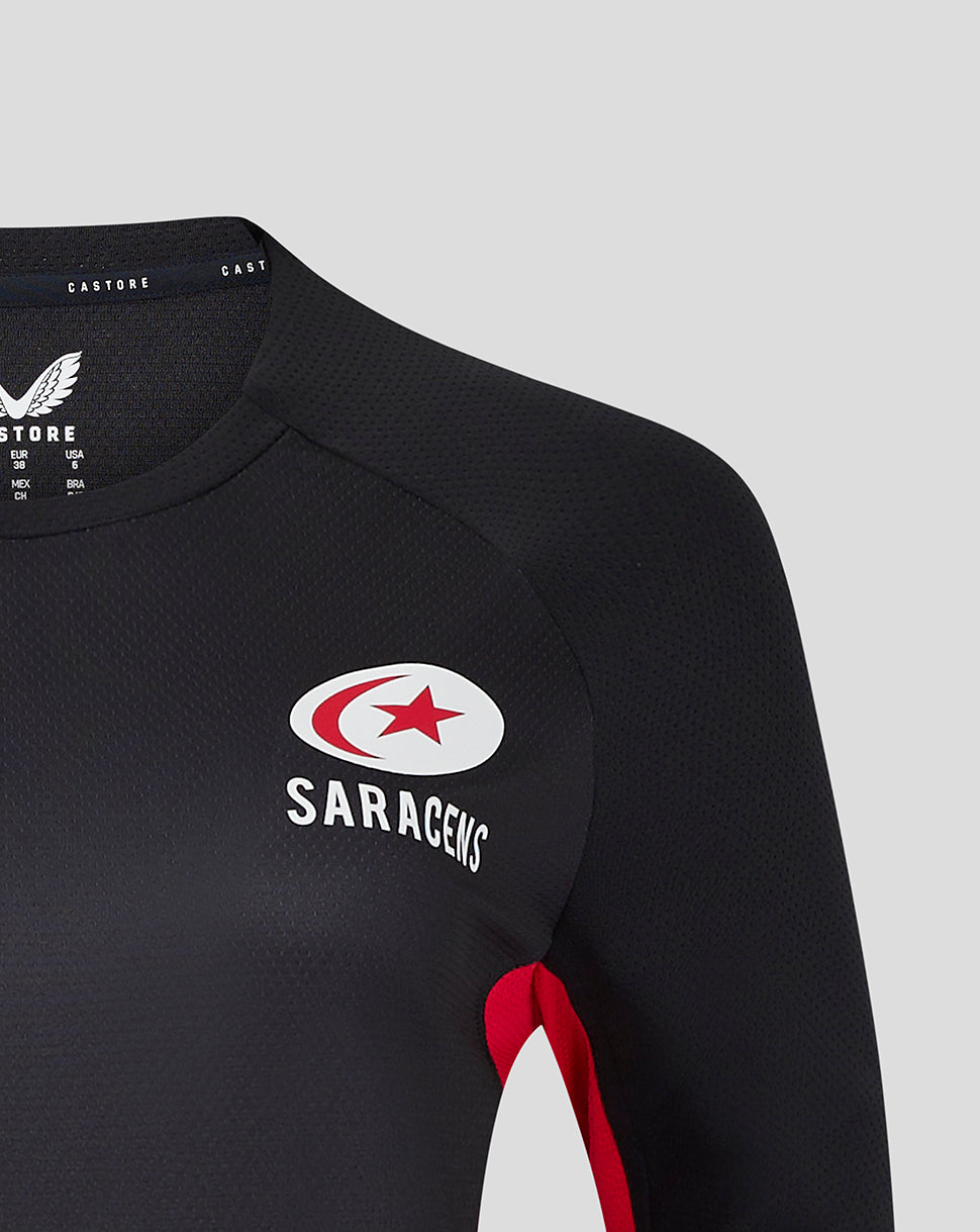 Saracens Women's 24/25 Matchday Long Sleeve Tee - Black/Red - Black/Red