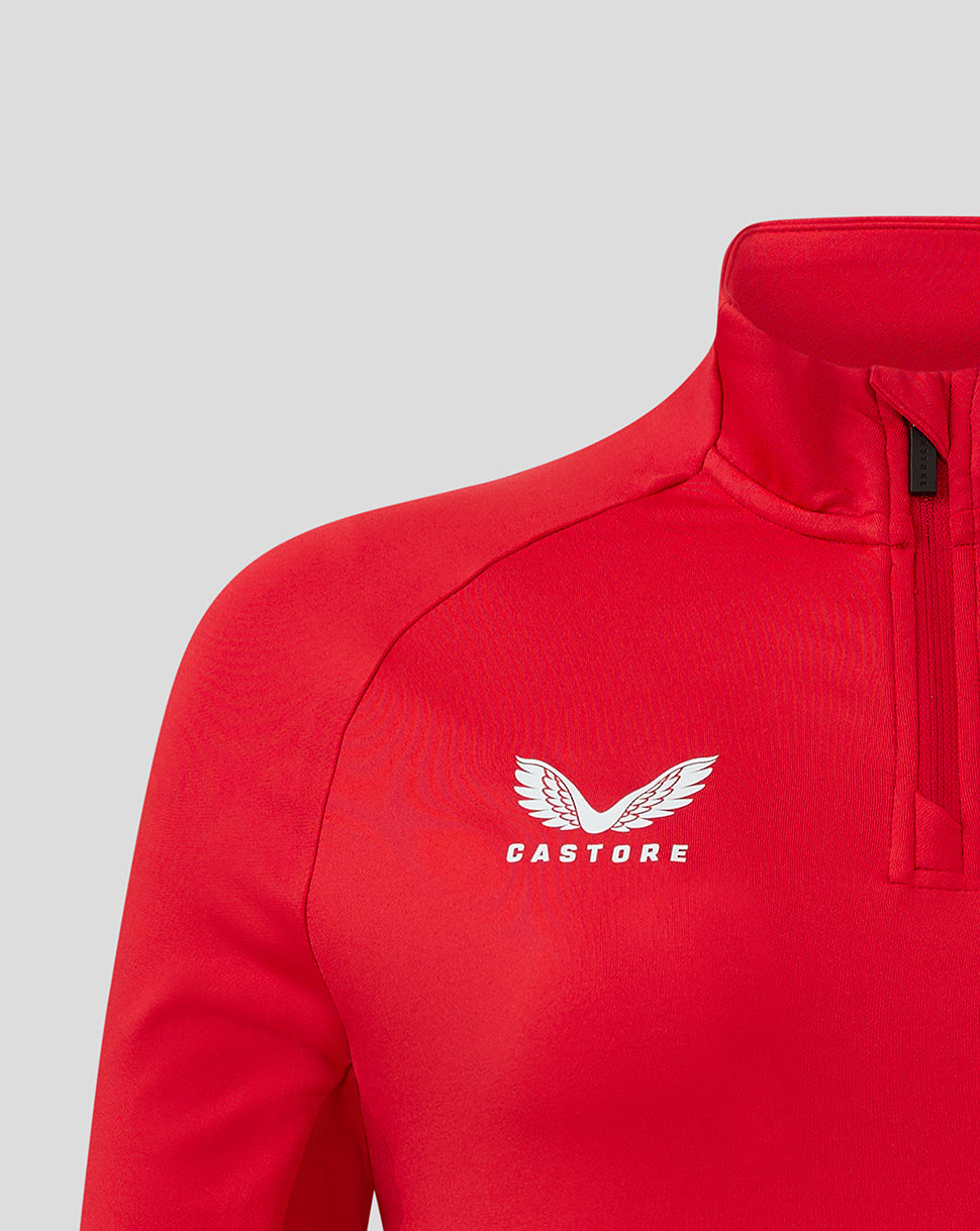 Scarlets Women's 24/25 Pro Players 1/4 Zip Midlayer - True Red/Barbados Cherry