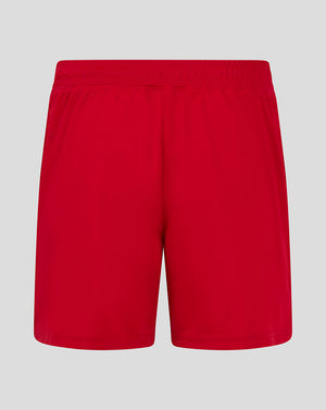 Back view of red FC Utrecht women's 24/25 home shorts with elastic waistband