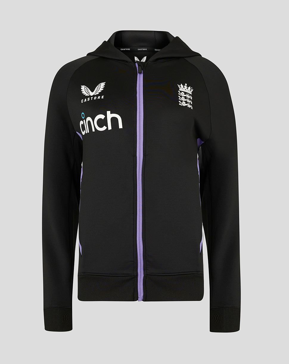 England Cricket Women's 24/25 Full Zip Training Hoody - Black/Purple