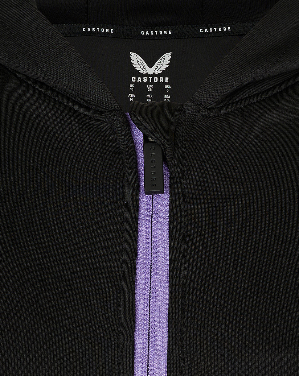 England Cricket Women's 24/25 Full Zip Training Hoody - Black/Purple