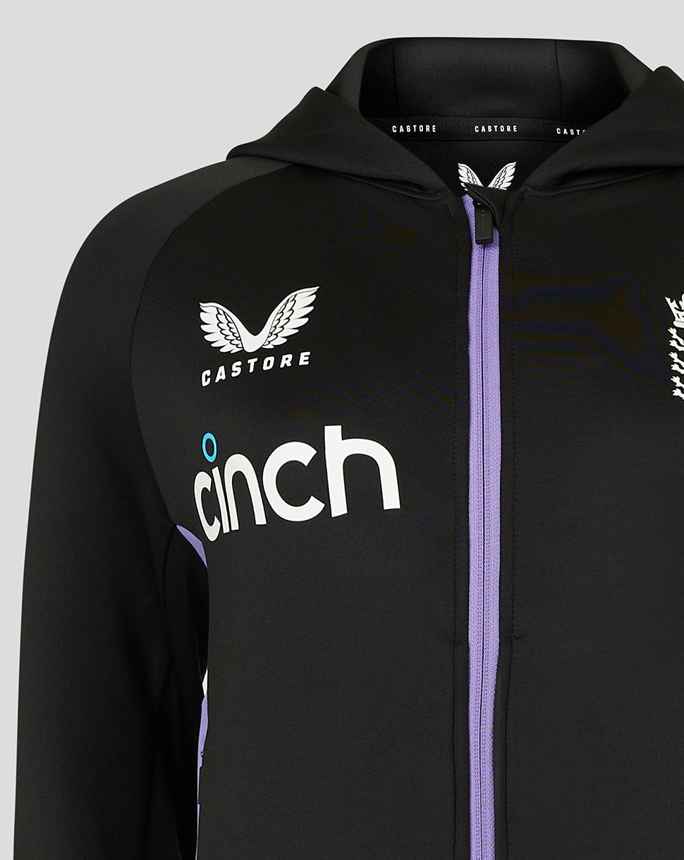 England Cricket Women's 24/25 Full Zip Training Hoody - Black/Purple