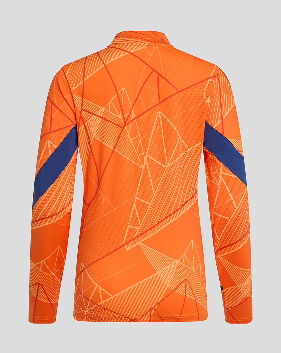 Rangers 24/25 Women's League Matchday 1/4 Zip Midlayer - Vibrant Orange/Blue Depths