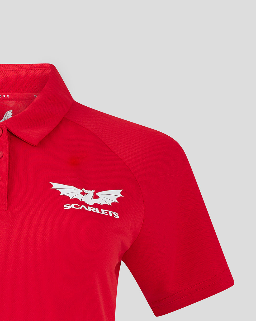 Scarlets Women's 24/25 Pro Players Polo - True Red/Barbados Cherry