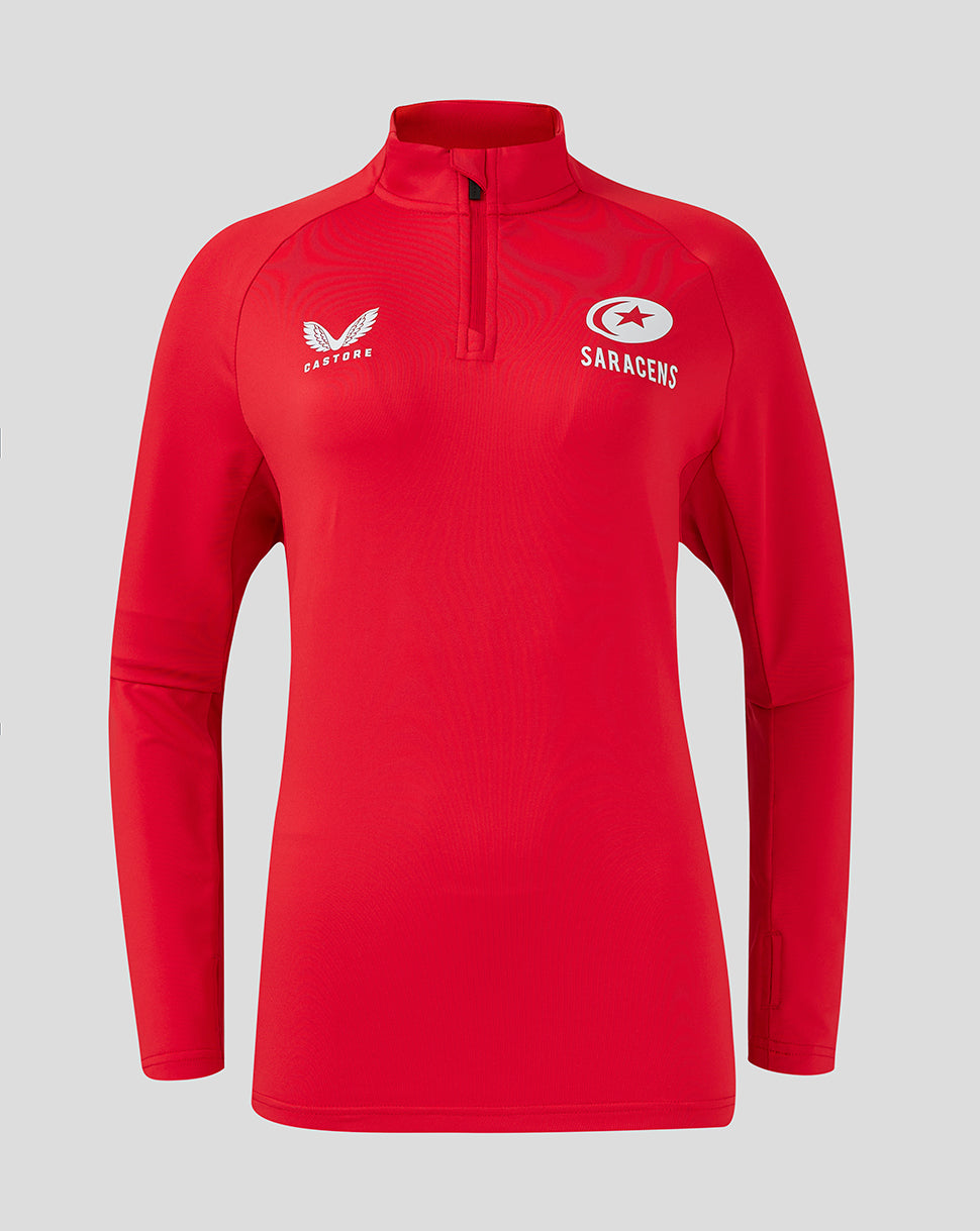 Saracens Women's 24/25 Training 1/4 Zip - Red - Red