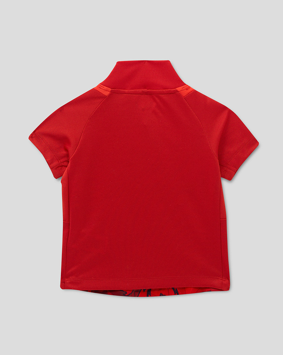 England Cricket T20 Infant Short Sleeve Shirt 25/26 - Pompeian Red/Poppy Red