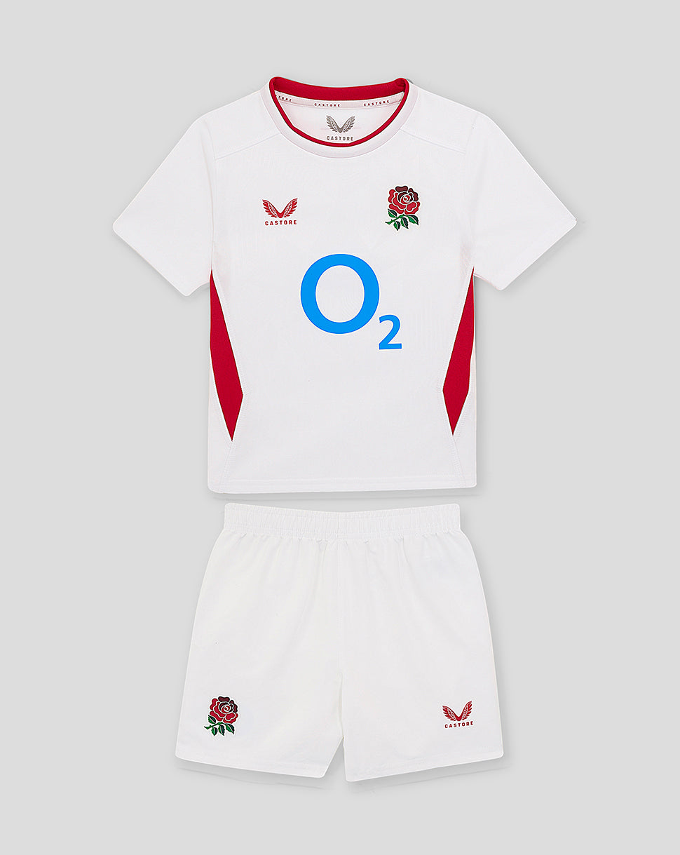 Infant’s England Rugby 25/26 Short Sleeve Home Kit – Brilliant White - White