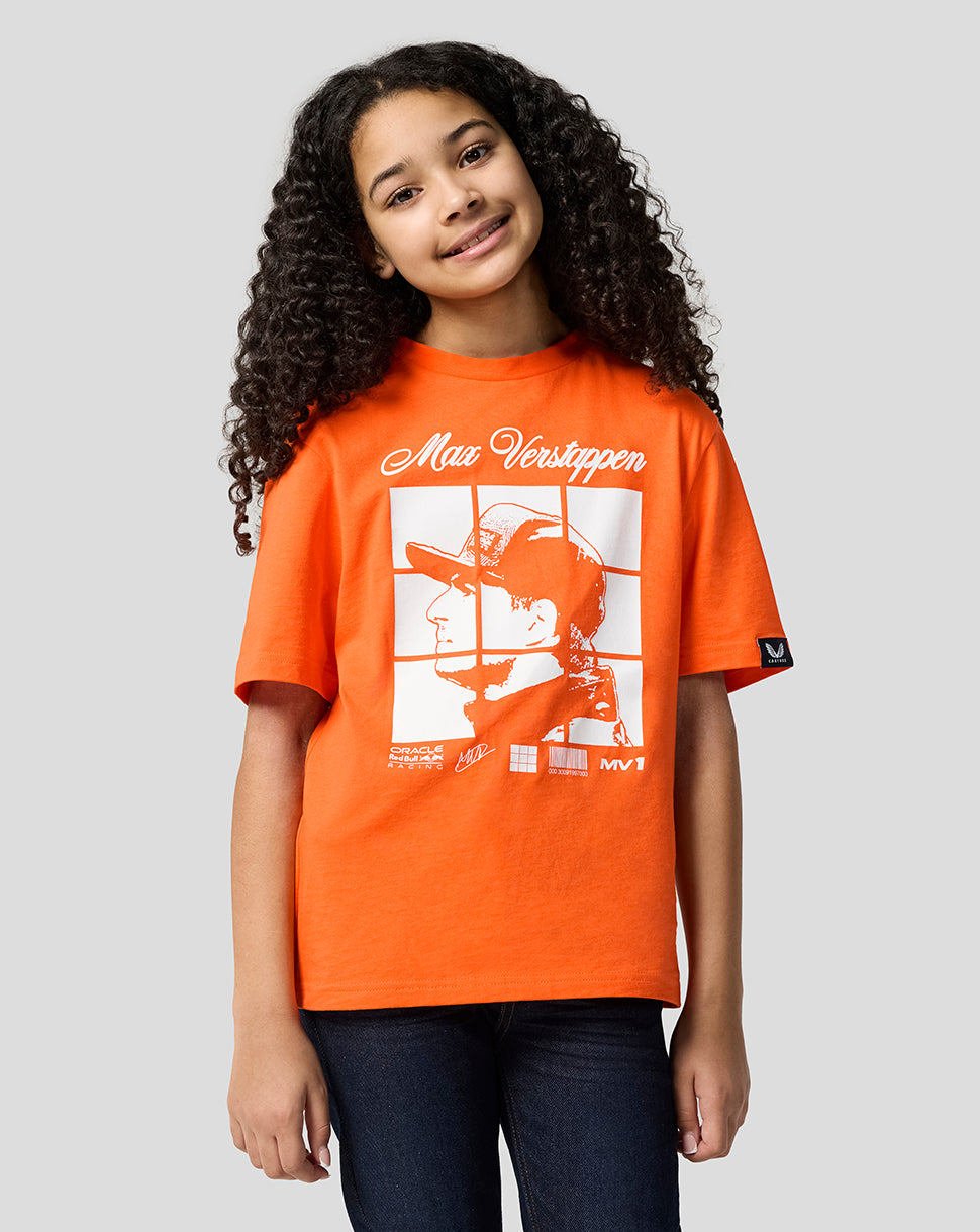 Oracle Red Bull Racing Junior Max Verstappen Puzzle T-Shirt - Exotic Orange - Exotic Orange